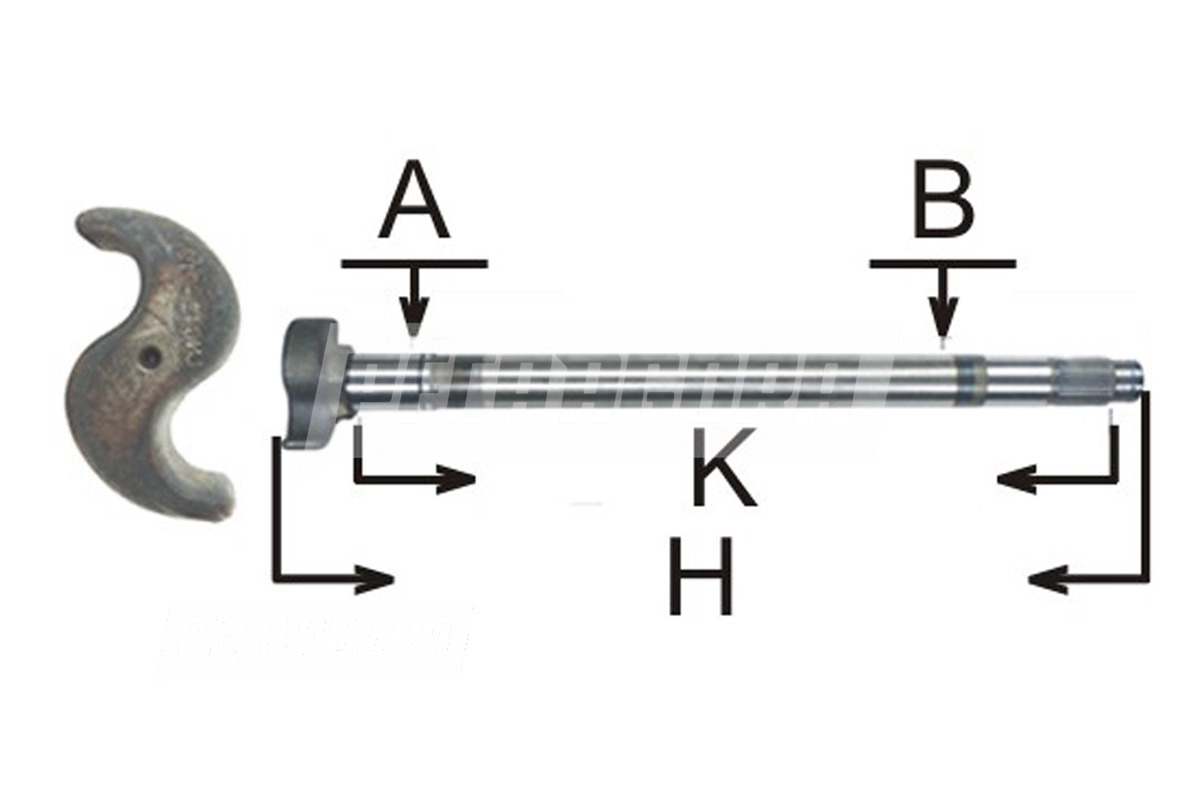 EIXO EXPANSOR 'S' FREIO AR LD 28 ESTRIAS CARRETAS GUERRA FREIO TUBELLESS (500100