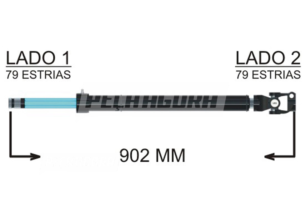 COLUNA DIRECAO 902MM VOLVO FH380 FH400 FH420 FH460 FH500 FH540 2004 A 2014 LADO 
