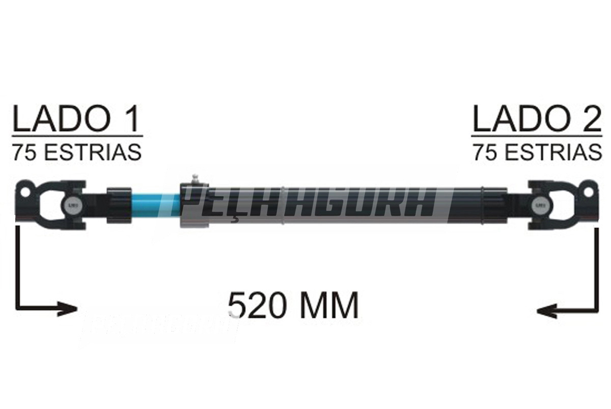COLUNA DIRECAO COMPLETA 520MM PARA SCANIA K124 (1543014)