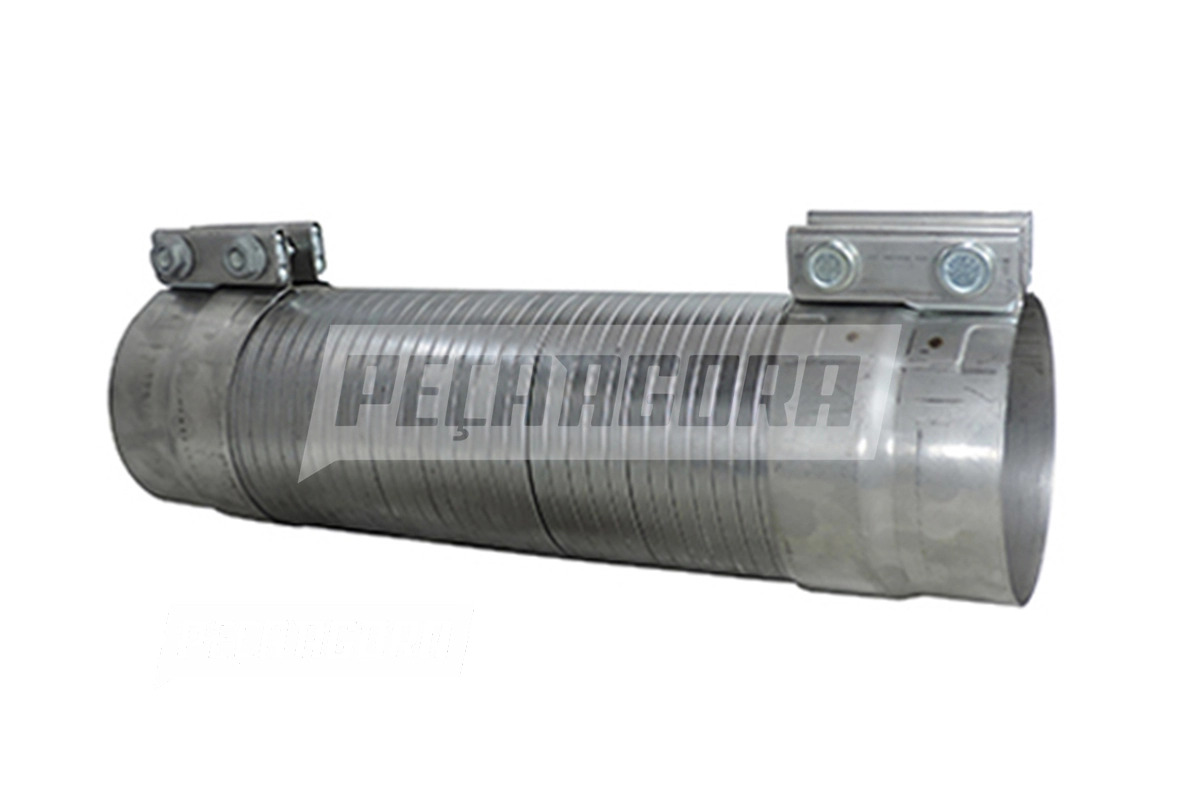 TUBO FLEXIVEL ESCAPAMENTO 4X300 INOX MB 1938S COM ABRACADEIRA MERCEDES BENZ (382
