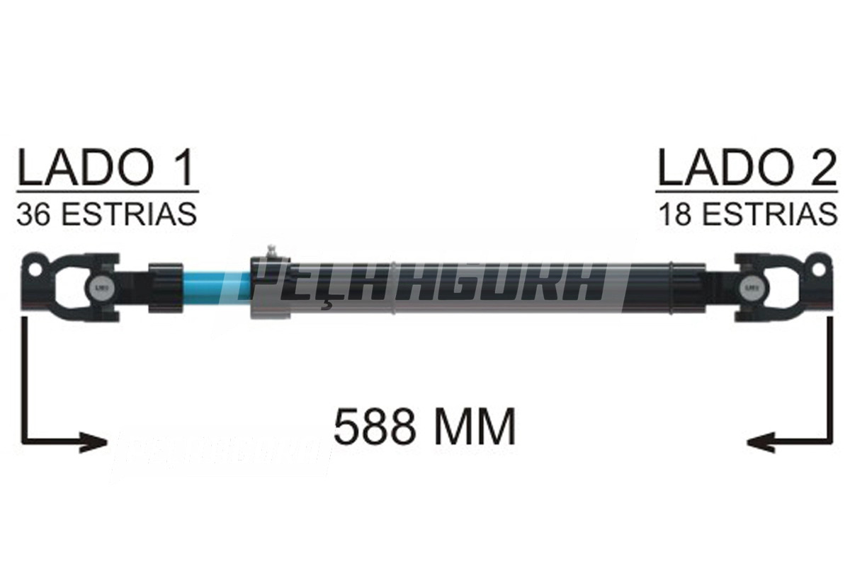 COLUNA DIRECAO COMPLETA 588MM FORD NOVO CARGO 1317 1319 1517 1519 1717 1719 1722