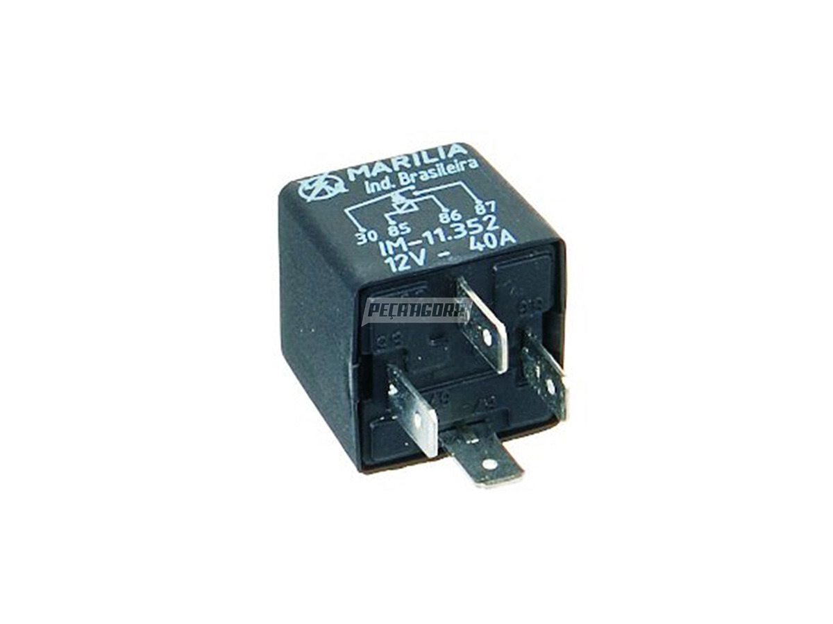 RELE 12V 40A 4 TERMINAIS FIXACAO NO SUPORTE VW FORD DESEMBACADOR AR CONDICIONADO
