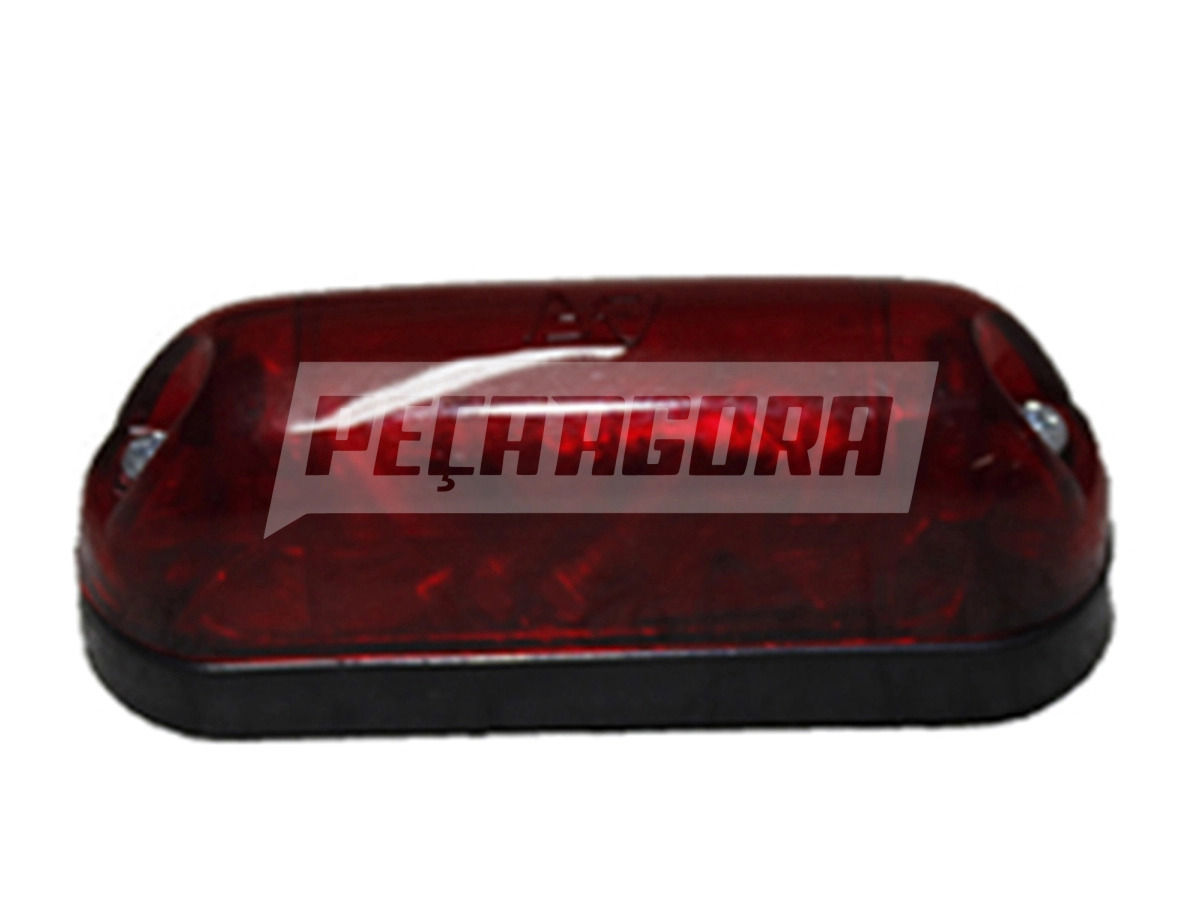 LANTERNA DELIMITADORA VERMELHA LÂMPADA 69 FURGAO BAÚ BORDAS ARREDONDADAS (0308