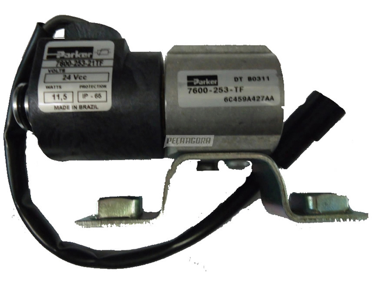 VALVULA SOLENOIDE 24V ROSCA 1/4 NPT 200MM FORD NOVO CARGO 1317 4X2 1319 4X2 1517