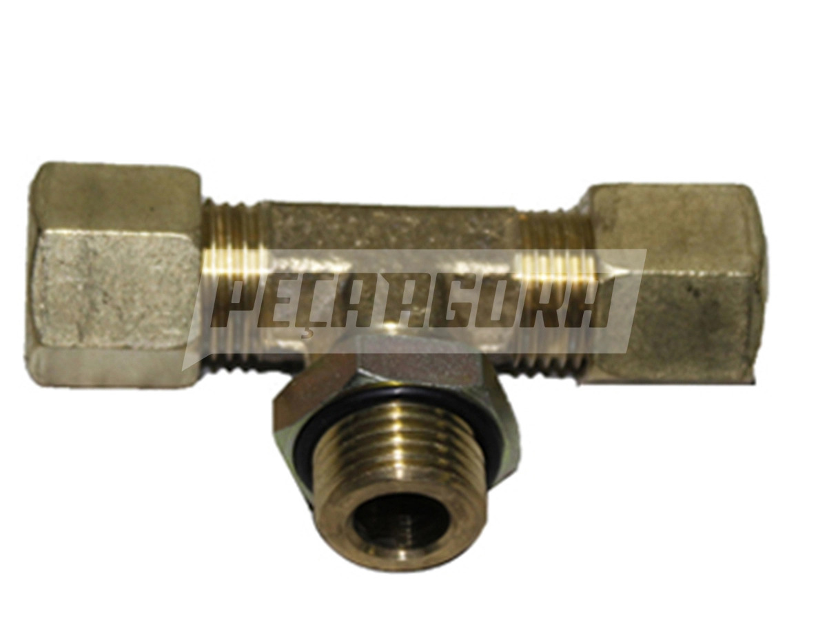 CONEXAO TEE CENTRAL M16X1,5 X 10MM TUBO PORCA E ANILHA . (1354)