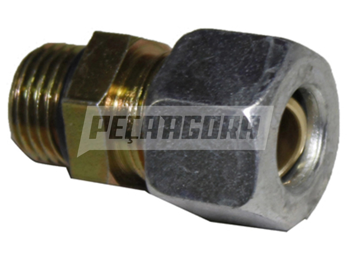 CONECTOR M16X1,5 X 12MM TUBO COM PORCA E ANILHA DIVERSOS (1230,)