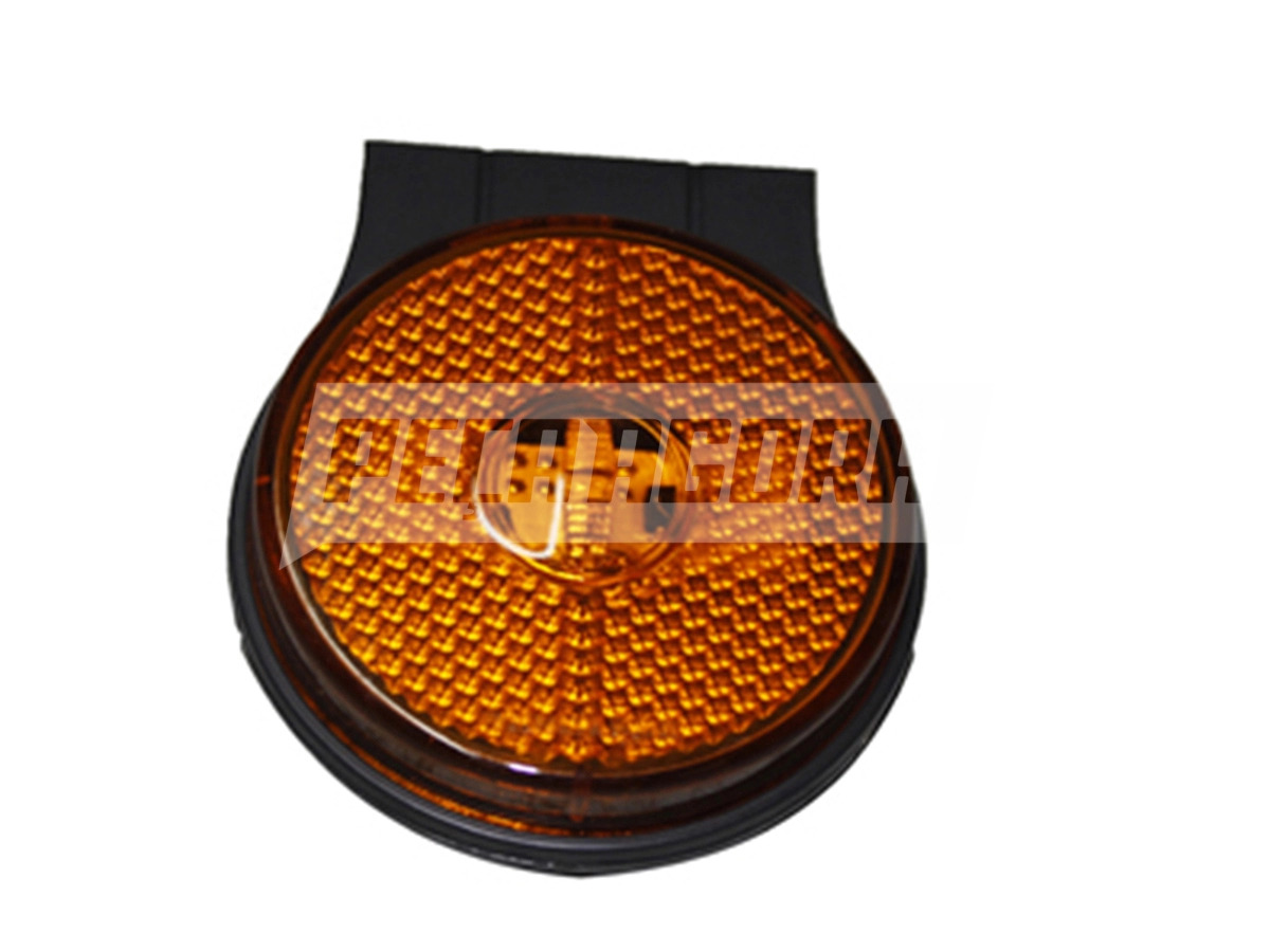 LANTERNA LATERAL AMARELA LED 65MM COM SUPORTE E CONECTOR BIVOLT (040540)