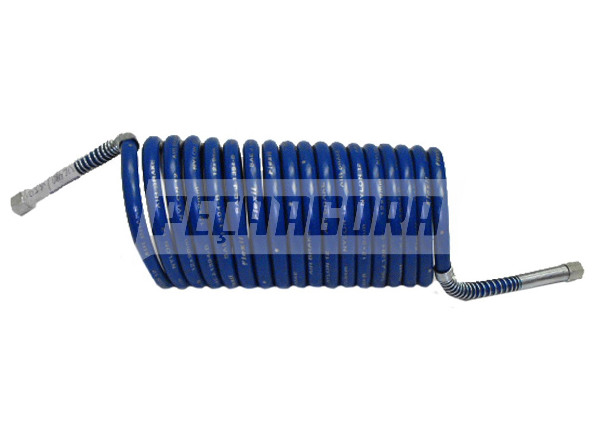 MANGUEIRA ESPIRAL FREIO 6500MM AZUL ROSCA M16X1,5, COM TERMINAIS (LCC65AZ,)