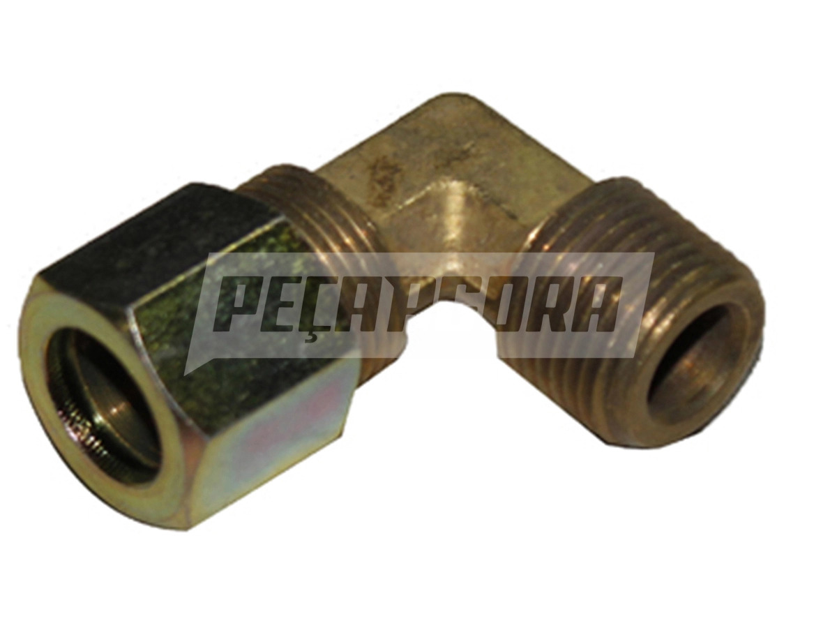 COTOVELO MACHO 3/8 NPT X 1/2 TUBO PORCA E ANILHA (0117)