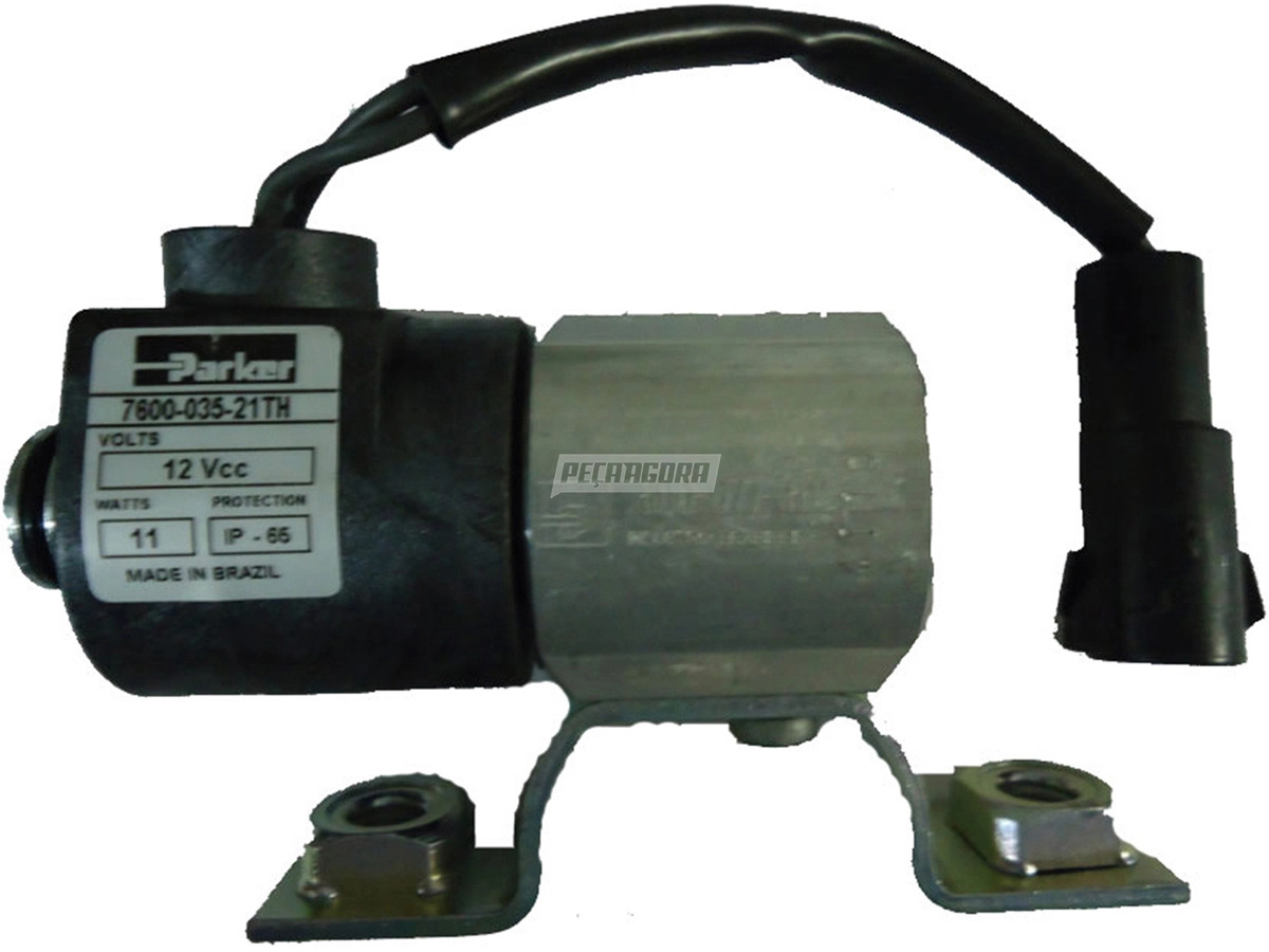 VALVULA SOLENOIDE FREIO MOTOR REDUZIDA 12V 1/4 NPT 120MM VW 12.140H 14.200 14.15