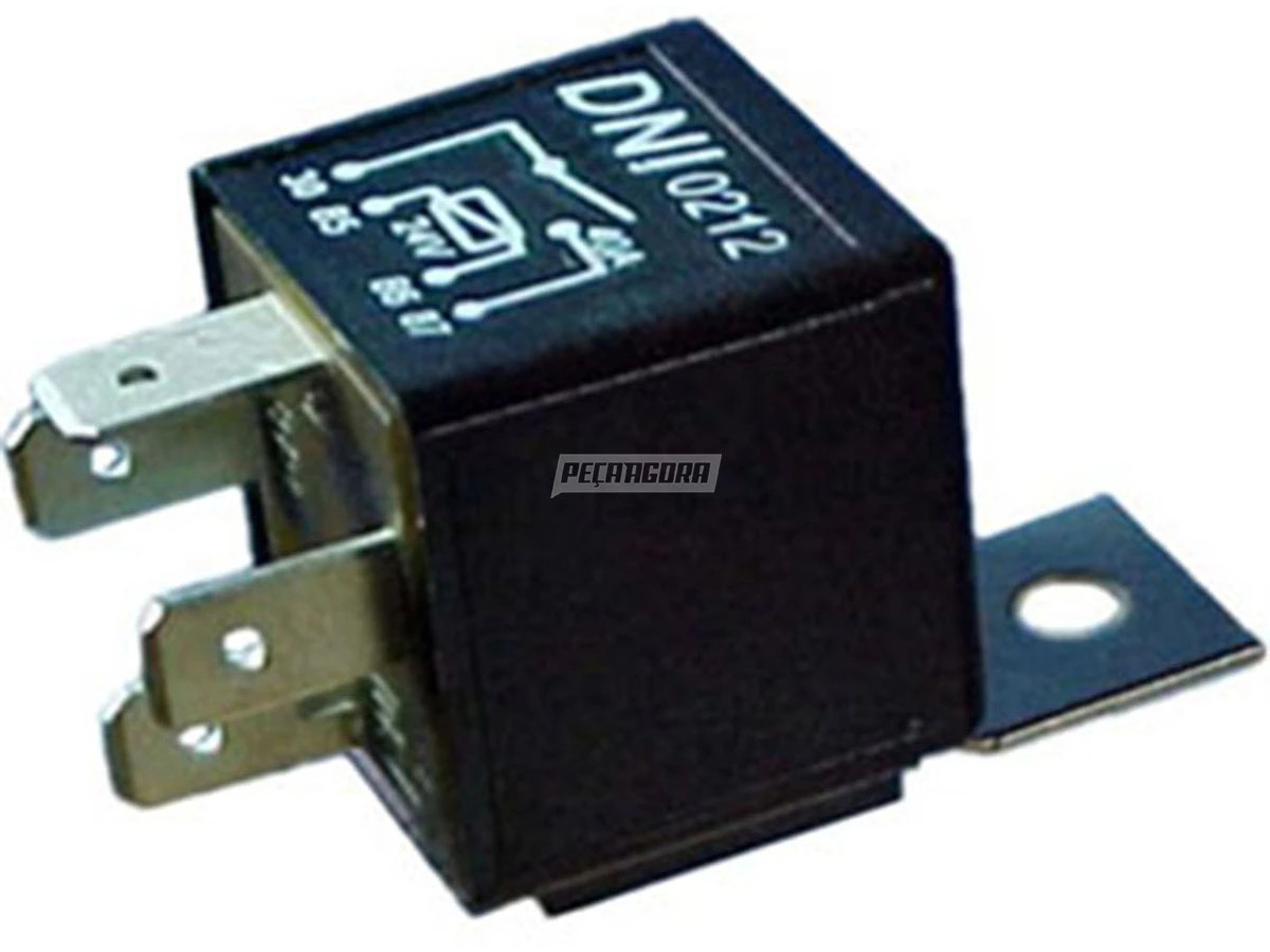 RELE AUXILIAR 4 TERMINAIS COM SUPORTE 40A.24V MB VOLVO PARA SCANIA CAMINHÕES E 