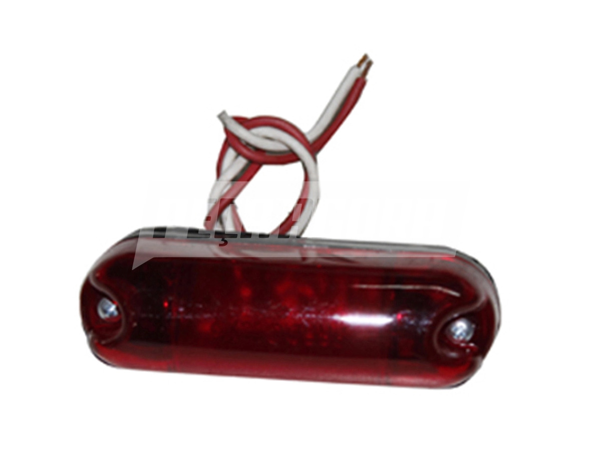 LANTERNA DELIMITADORA VERMELHA LED CARRETAS BAÚ OVAL (480LEDVM)