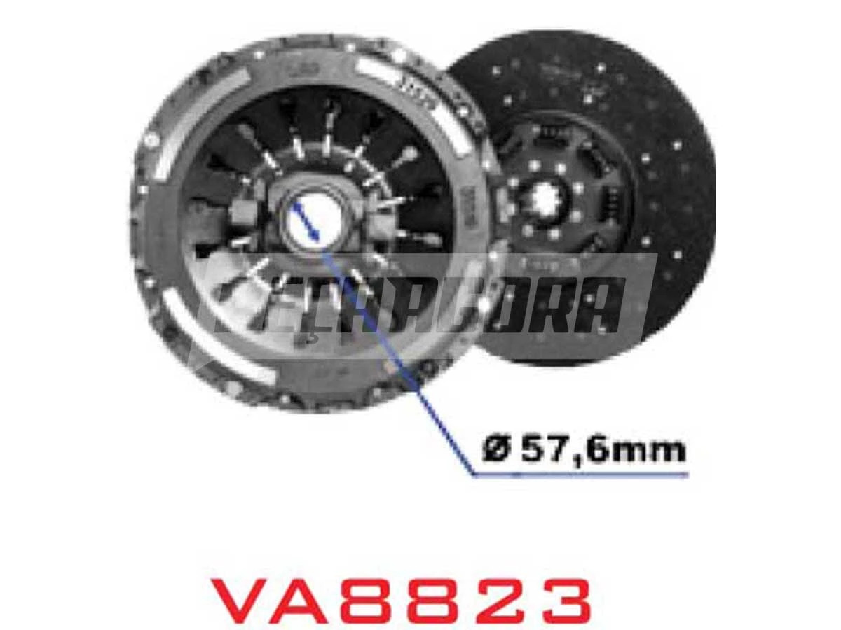 KIT EMBREAGEM 365MM PILOTO COM TUBO GUIA VW FORD 140 A 210 CV (BH5X7502CA)