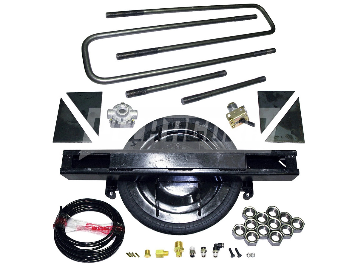 SUSPENSOR PNEUMATICO BASE RETA 850MM BOLSA GRANDE KIT COMPLETO TUBULACAO 1/4'' G