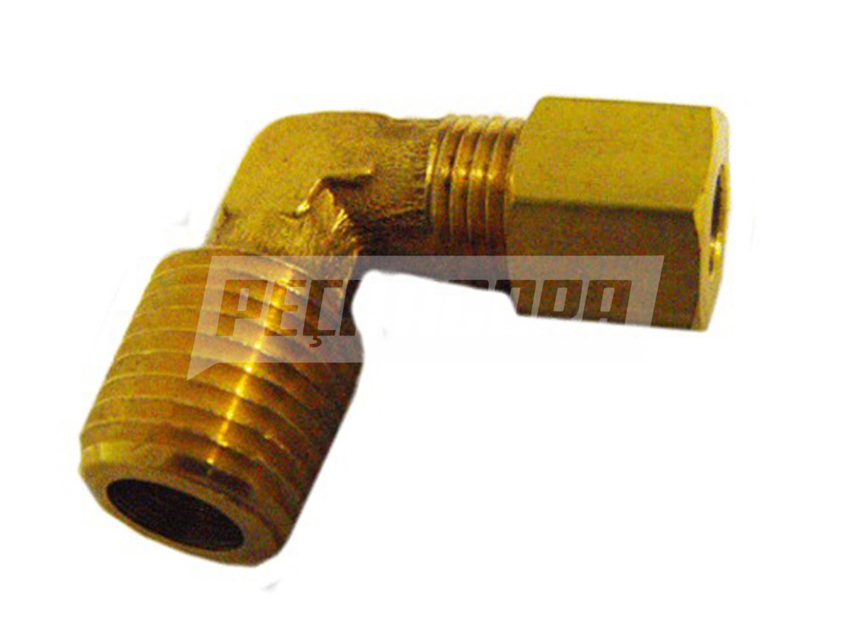 COTOVELO MACHO 1/4 NPT X 1/4 TUBO PORCA E ANILHA (0102,)