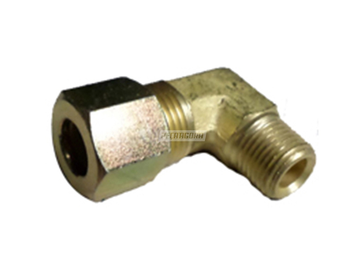 COTOVELO MACHO 1/8 NPT X 5/16 TUBO PORCA E ANILHA (0105)