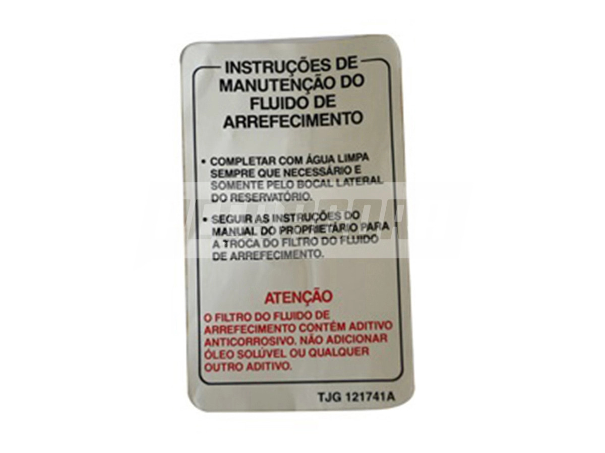 ETIQUETA IDENTIFICACAO VOLKSWAGEN (TJG121741A)