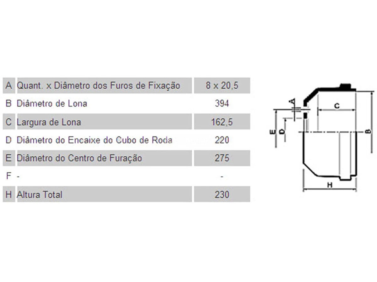 TAMBOR FREIO DIANTEIRO TRASEIRO VW 11130 11140 11160 12140 (FREIO A AR) (T116076