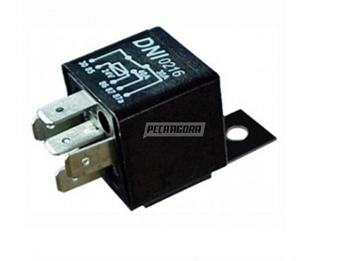 RELE UNIVERSAL 40A 30A 24V 5 TERMINAIS COM SUPORTE VOLKSBUS CAMINHÕES MB VOLVO 
