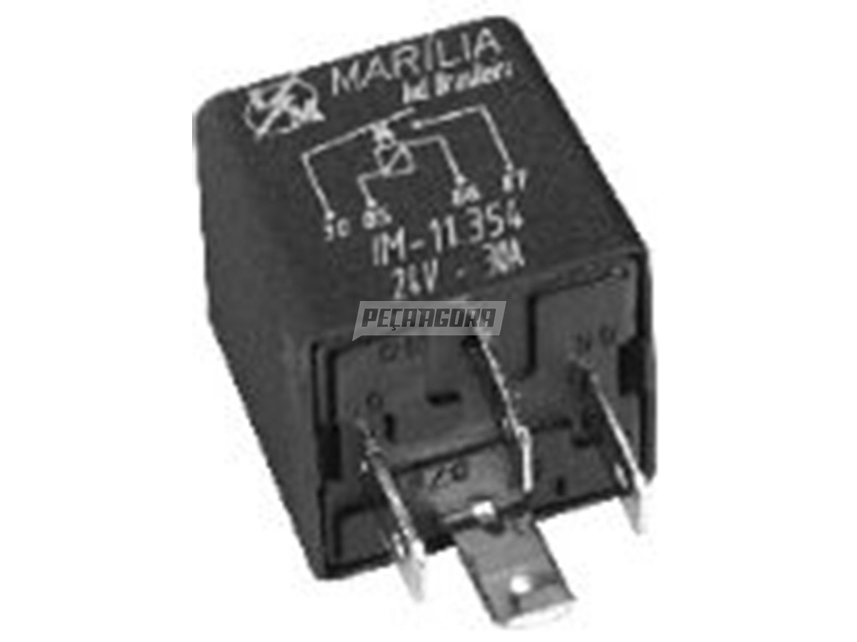RELE AUXILIAR IM11354 PARA SCANIA 24V 30A 4 TERMINAIS COMANDO DE FREIO E USO GER