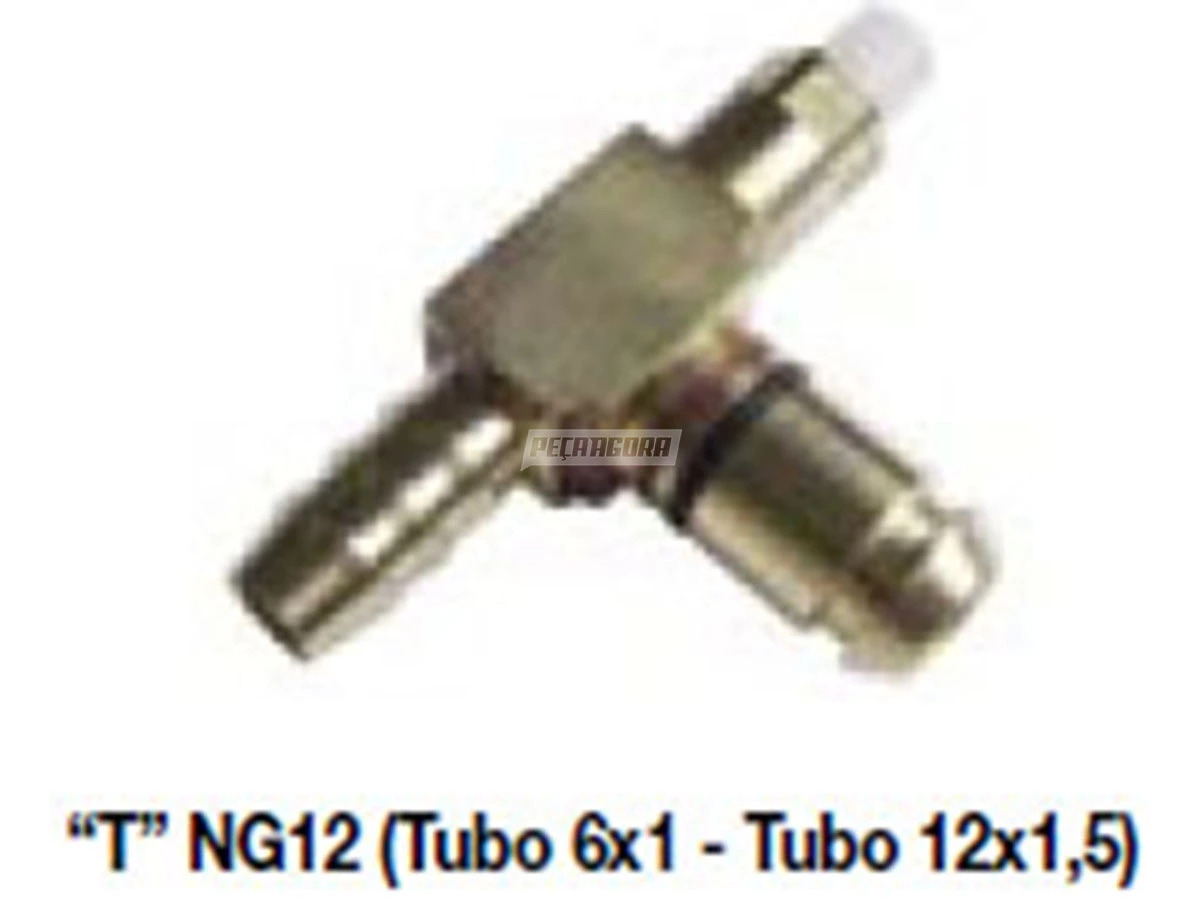 CONEXAO VALVULA PEDAL FREIO TUBO 12X1,5 TUBO 6X1  VW 8150E 9150E 17250E 23250E 2