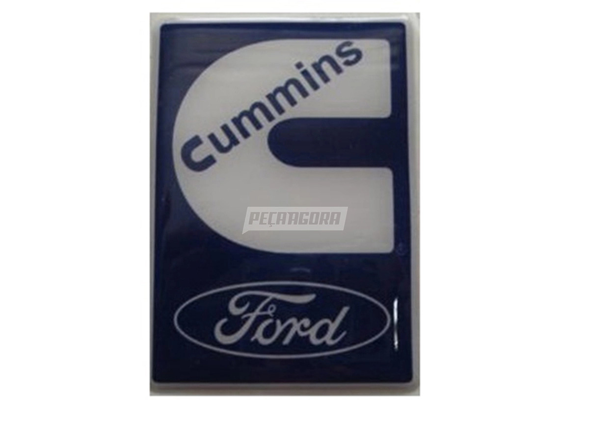 EMBLEMA DECALQUE PORTA CUMMINS AZUL PRATA FORD CARGO 712 814 815 915 1421 1722 1