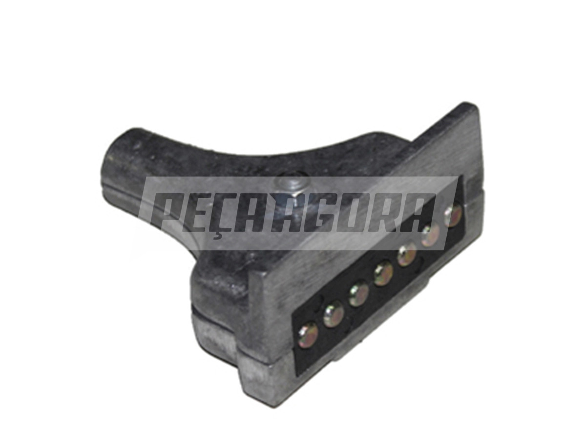 TOMADA ELETRICA MACHO, 7 POLOS, RETANGULAR, MATERIAL ALUMINIO (002202)