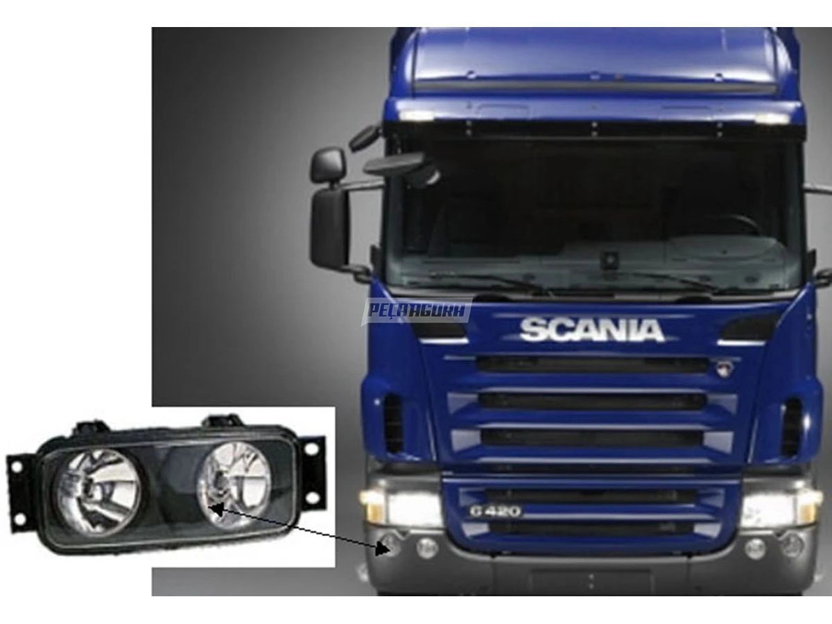 FAROL MILHA NEBLINA DUPLO SEM SOQUETE LE ESQUERDO PARA SCANIA SERIE 4 (1529070,)