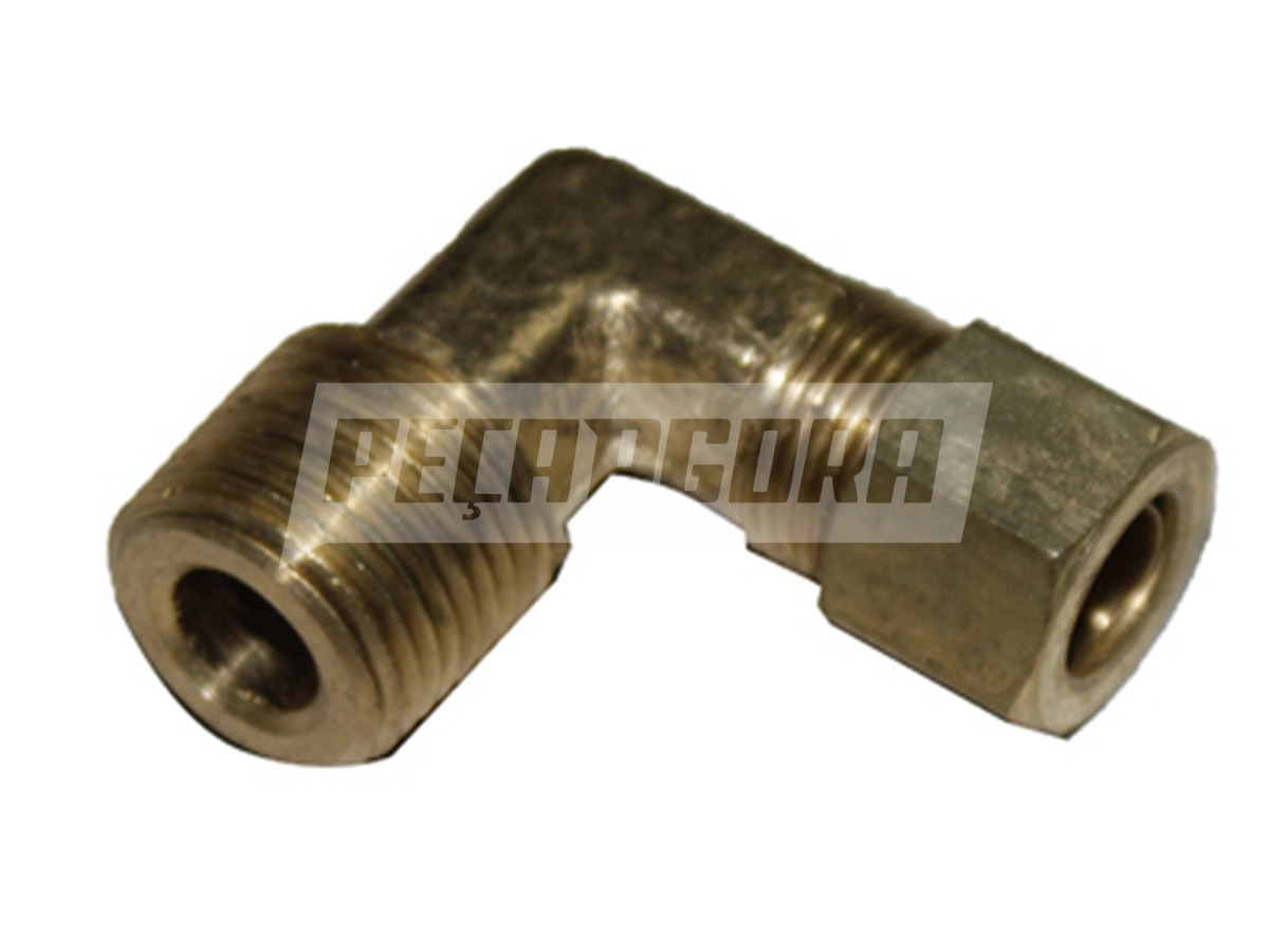 COTOVELO MACHO 3/8 NPT X 3/8 TUBO PORCA E ANILHA (0111,)