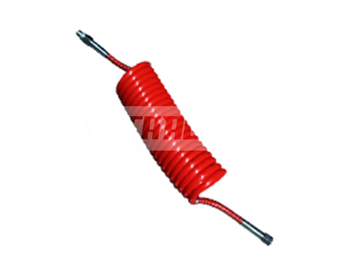 MANGUEIRA ESPIRAL FREIO 5500MM VERMELHO BITREM TODOS ROSCA M16X1,5 COM TERMINAIS